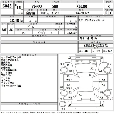 Toyota ALLEX  с аукциона в Японии