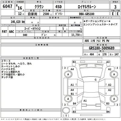 Toyota CROWN  с аукциона в Японии