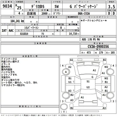 Mitsubishi DELICA D5  с аукциона в Японии