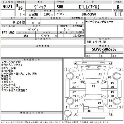 Toyota VITZ  с аукциона в Японии