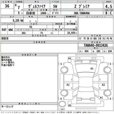 Toyota VELLFIRE  с аукциона в Японии