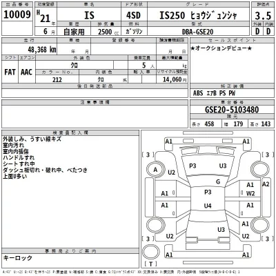 Lexus IS  с аукциона в Японии