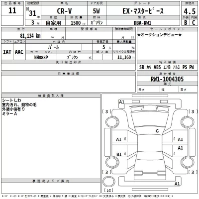 Honda CR-V  с аукциона в Японии