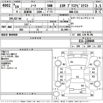Nissan NOTE  с аукциона в Японии