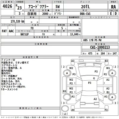 Honda ACCORD WAGON  с аукциона в Японии