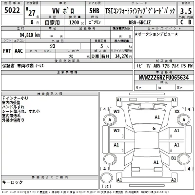 Volkswagen POLO  с аукциона в Японии