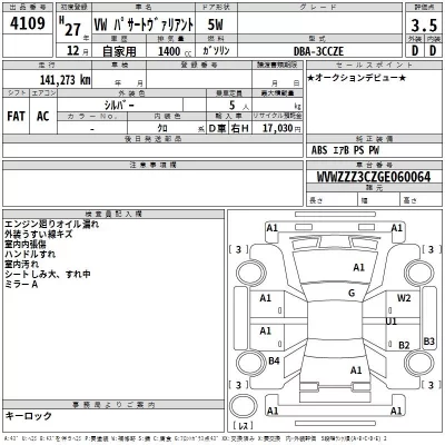 Volkswagen PASSAT VARIANT  с аукциона в Японии