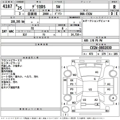 Mitsubishi DELICA D5  с аукциона в Японии