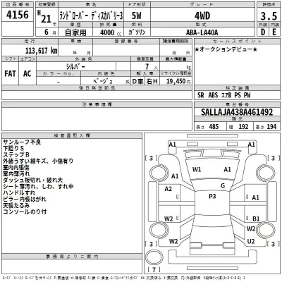 Rover DISCOVERY  с аукциона в Японии