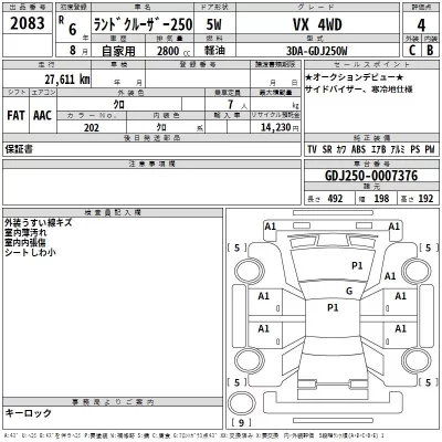 Toyota LAND CRUISER  с аукциона в Японии