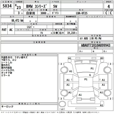 BMW 3-Series  с аукциона в Японии