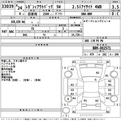 Subaru LEGACY OUTBACK  с аукциона в Японии
