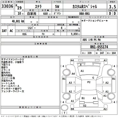 Subaru STELLA  с аукциона в Японии