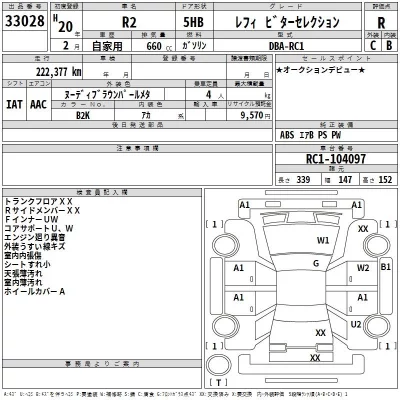 Subaru R2  с аукциона в Японии