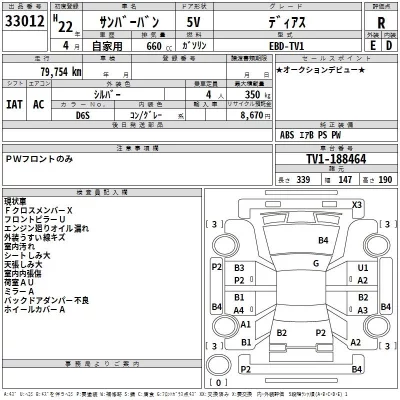 Subaru SAMBAR  с аукциона в Японии
