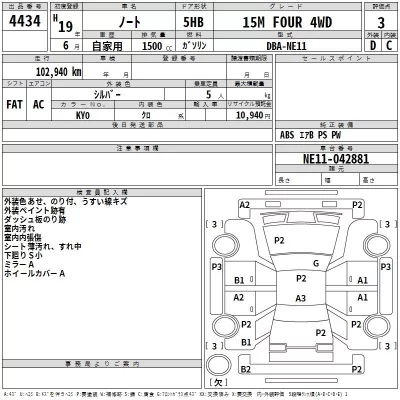 Nissan NOTE  с аукциона в Японии