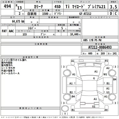 Toyota CARINA  с аукциона в Японии