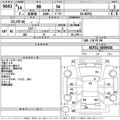 Toyota BB  с аукциона в Японии