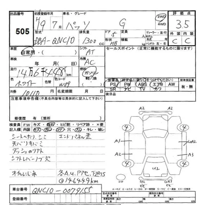 Toyota PASSO  с аукциона в Японии