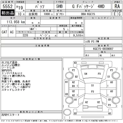 Toyota PASSO  с аукциона в Японии