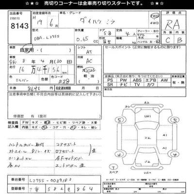 Daihatsu MIRA  с аукциона в Японии