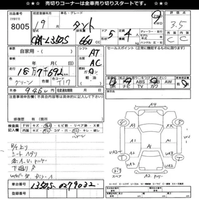 Daihatsu TANTO  с аукциона в Японии