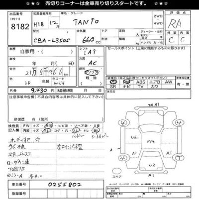 Daihatsu TANTO  с аукциона в Японии