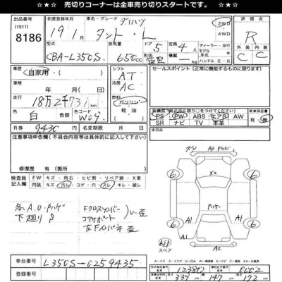 Daihatsu TANTO  с аукциона в Японии