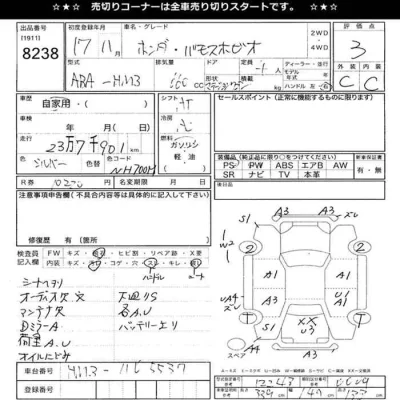 Honda VAMOS  с аукциона в Японии