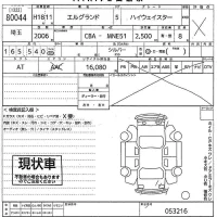 Nissan ELGRAND лот № 80044 оценка X  с аукциона в Японии 10