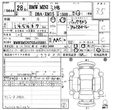 BMW MINI  с аукциона в Японии