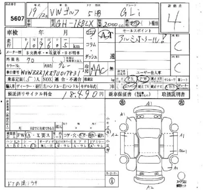 Volkswagen Golf  с аукциона в Японии