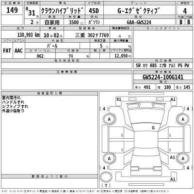 Toyota CROWN  с аукциона в Японии