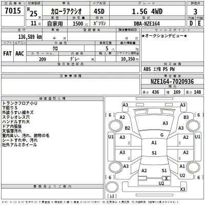 Toyota COROLLA AXIO  с аукциона в Японии