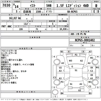 Toyota IST  с аукциона в Японии