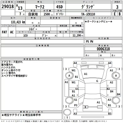Toyota MARK II  с аукциона в Японии