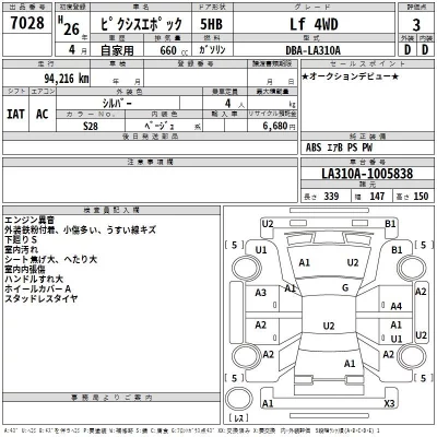 Toyota PIXIS EPOCH  с аукциона в Японии
