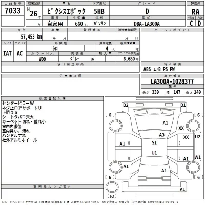 Toyota PIXIS EPOCH  с аукциона в Японии