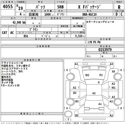 Toyota PASSO  с аукциона в Японии