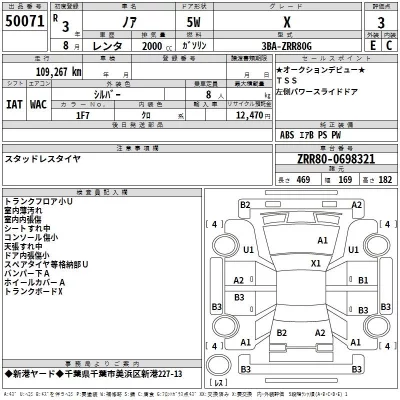 Toyota NOAH  с аукциона в Японии