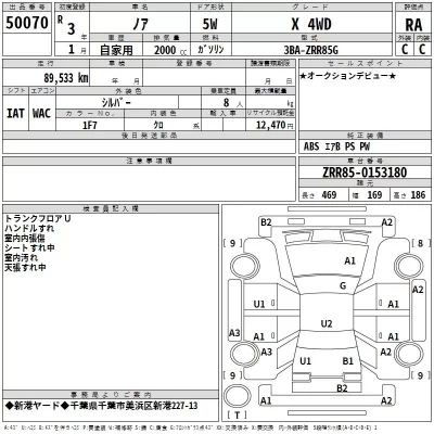 Toyota NOAH  с аукциона в Японии