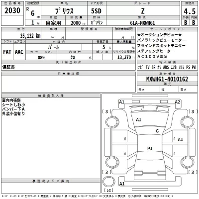 Toyota Prius  с аукциона в Японии