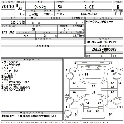 Toyota WISH  с аукциона в Японии