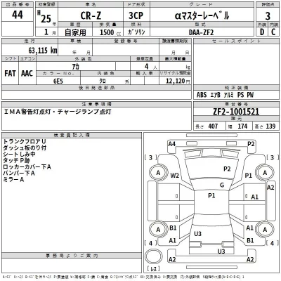 Honda CR-Z  с аукциона в Японии