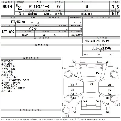 Honda ZEST  с аукциона в Японии