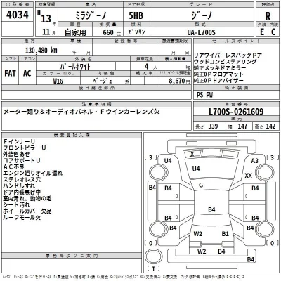 Daihatsu MIRA  с аукциона в Японии