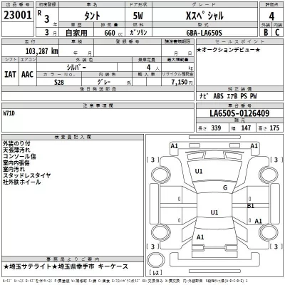 Daihatsu TANTO  с аукциона в Японии