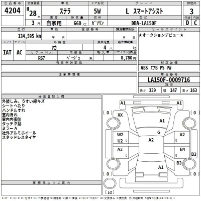 Subaru STELLA  с аукциона в Японии