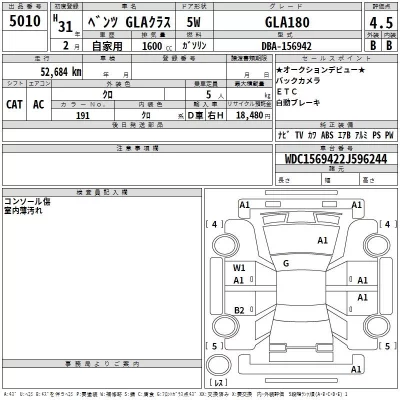 Mercedes-Benz GLA CLASS  с аукциона в Японии