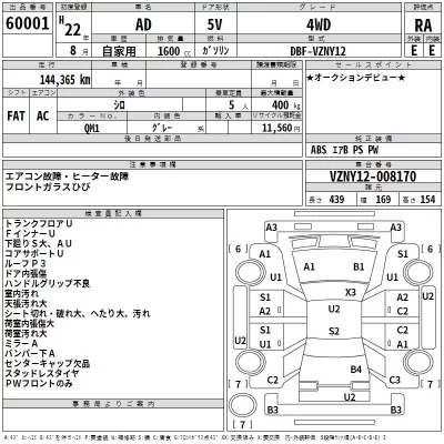 Nissan AD  с аукциона в Японии